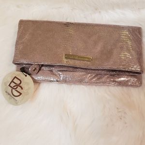BCBGeneration Metallic Fold-over Clutch- Cute Bags